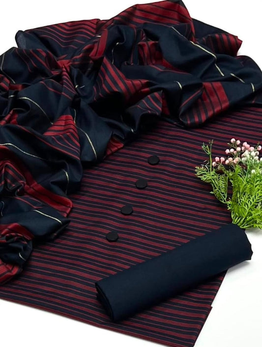 3Pc Multani Susi (RED BLACK)