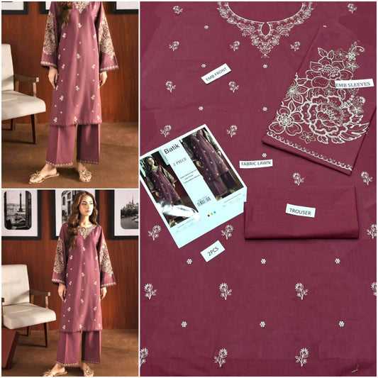 2Pc Embroidered Suit (Code#012)