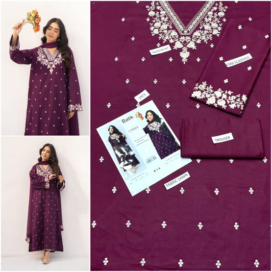 2Pc Embroidered Suit (Code#013)