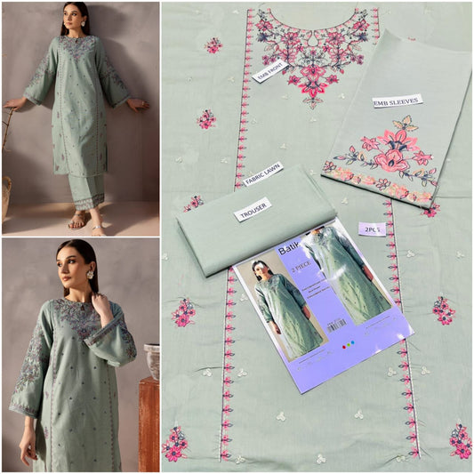 2Pc Embroidered Suit (Code#002)