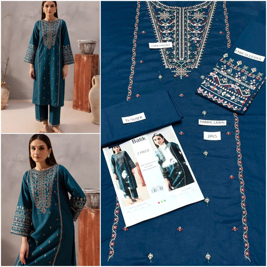 2Pc Embroidered Suit (Code#005)