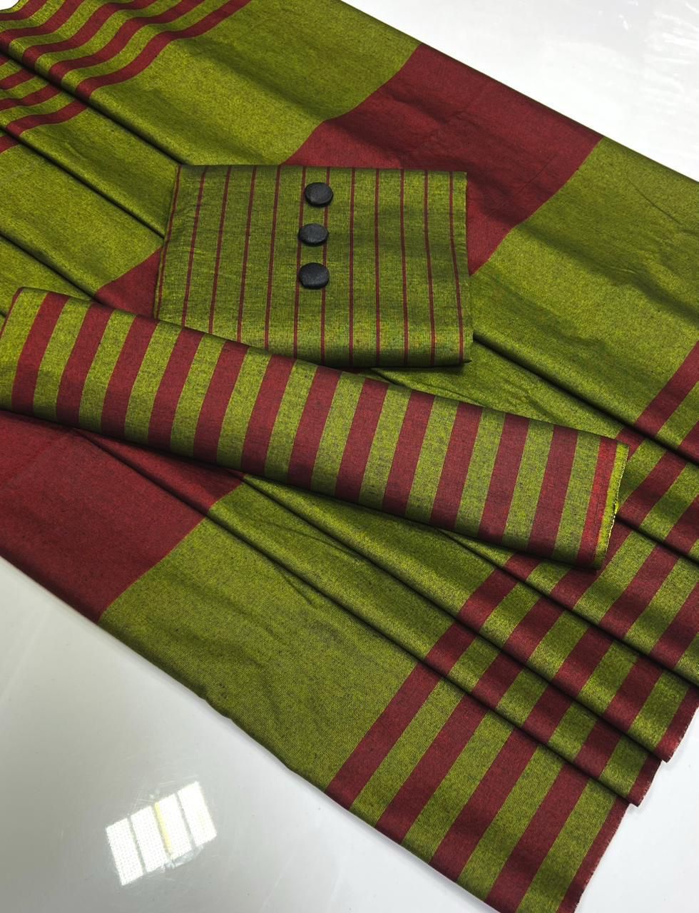 3pc Multani Susi Khaadi (Red Green)