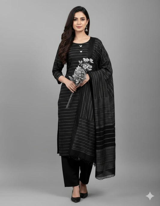 3Pc Multani Susi (Charcoal Black)
