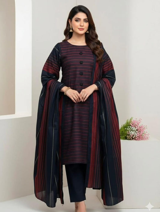 3Pc Multani Susi (RED BLACK)